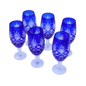 6 Verres Crystal Bleu